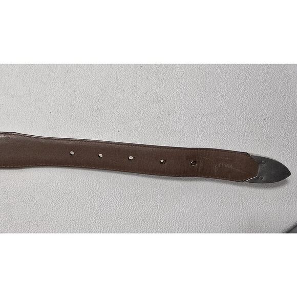 Onyx By Brighton Leather Belt 36 Black/Brown Braided Pinion Hills Inlay 12200 - Picture 5 of 8